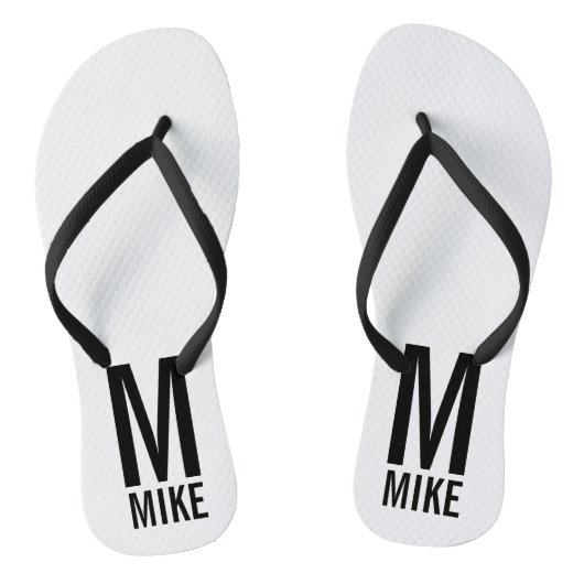 モダンな個人用イニシャルと名前 ビーチサンダル (ソール)