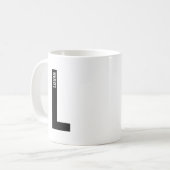 モダンな個人用太字のイニシャルと名前 コーヒーマグカップ (正面左)