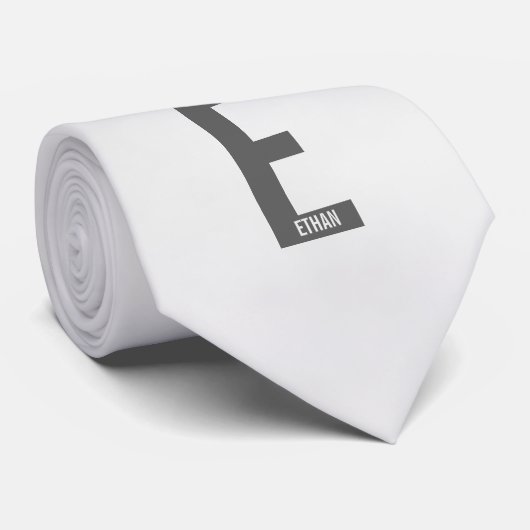 モダンな個人用太字のイニシャルと名前 ネクタイ (ロール)