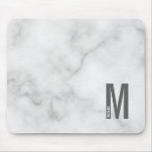 モダンな個性的な太字モノグラムと名前 マウスパッド (正面)