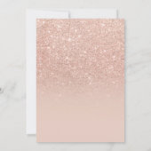 モダンな偽のローズゴールドのグリッタータイポグラフィ Sweet 15 招待状 (裏面)
