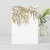 モダンな偽の金のヤシの木のエレガントな結婚式 招待状 (スタンド正面)