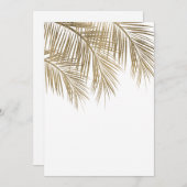 モダンな偽の金のヤシの木のエレガントな結婚式 招待状 (正面/裏面)