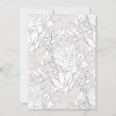 モダンな優しいフラワーブライダルシャワー招待状 (裏面)