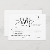 モダンな優雅さ RSVP (返信) 付属カード エンクロージャーカード (正面/裏面)