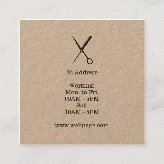 モダンな優雅の専門の一見 スクエア名刺 (裏面)