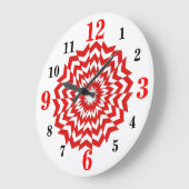 モダンな光学芸術のデザインの柱時計の赤 ラージ壁時計 (傾斜)