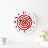 モダンな光学芸術のデザインの柱時計の赤 ラージ壁時計 (ホーム)