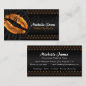 モダンな光沢のある唇のシマウマのモノグラムは芸術家を構成します 名刺 (正面/裏面)