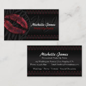 モダンな光沢のある唇のシマウマのモノグラムは芸術家を構成します 名刺 (正面/裏面)