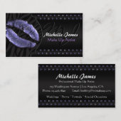 モダンな光沢のある唇のシマウマのモノグラムは芸術家を構成します 名刺 (正面/裏面)