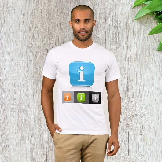 モダンな光沢のある情報シンボル Tシャツ
