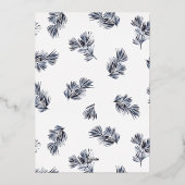 モダンな八角形フレームと小さな枝 箔シーズンカード (裏面)