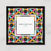 モダンな六角形のキルトパターン スクエア名刺 (正面)