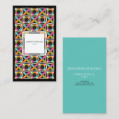 モダンな六角形のキルトパターン 名刺 (正面/裏面)