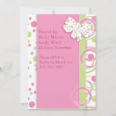 モダンな円の女の赤ちゃんのシャワーの招待状 招待状 (裏面)