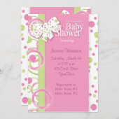 モダンな円の女の赤ちゃんのシャワーの招待状 招待状 (正面/裏面)