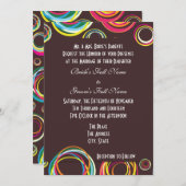 モダンな円の抽象的な結婚式招待状 招待状 (正面/裏面)