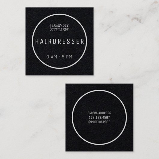 モダンな円形によって組み立てられる文字 スクエア名刺 (正面/裏面)