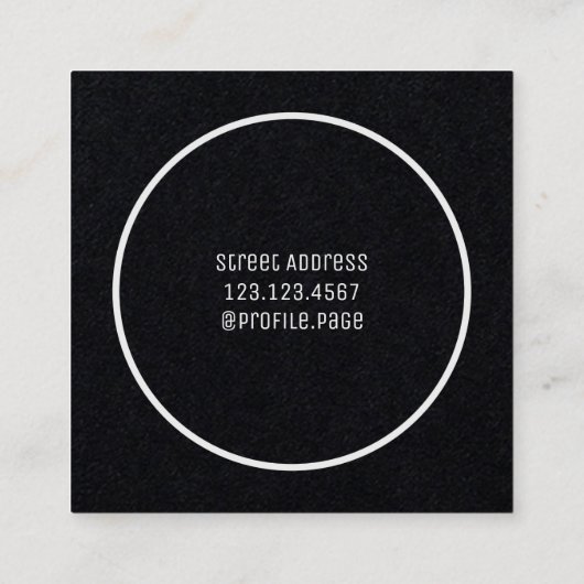 モダンな円形によって組み立てられる文字 スクエア名刺 (裏面)