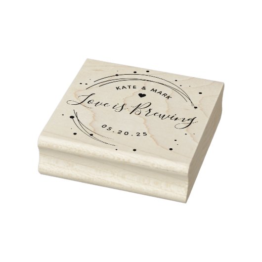 モダンな円形デザインのラブイズブリューイング ウェディングギフト ラバースタンプ (スタンプ)