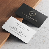 モダンな円形モノグラムロゴの大学院生 コーリングカード