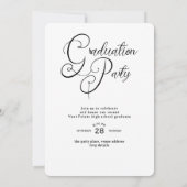 モダンな写真が目立つブラック＆ホワイトのイスラム教の卒業式 招待状 (裏面)