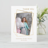 モダンな写真が簡単な ブライダルシャワーの感謝カード サンキューカード (スタンド正面)