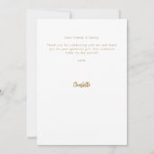 モダンな写真が簡単な ブライダルシャワーの感謝カード サンキューカード (裏面)