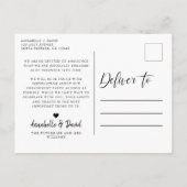 モダンな写真で婚約報告 案内ポストカード (裏面)