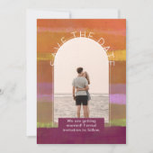 モダンな写真でSave The Dates ウェディング サンキューカード (正面)