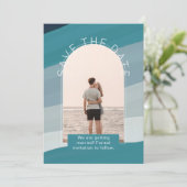 モダンな写真でSave The Dates ウェディング 招待状 (スタンド正面)