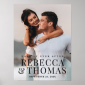 モダンな写真とエレガントな結婚式ウェルカムサイン ポスター (正面)