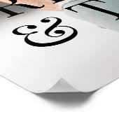 モダンな写真とエレガントな結婚式ウェルカムサイン ポスター (角)