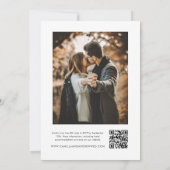 モダンな写真とエレガントなQRコードの結婚式 招待状 (裏面)