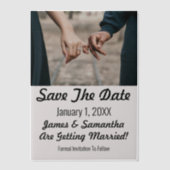 モダンな写真とテキストのSave The Date ベラム紙招待状 (正面)
