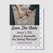 モダンな写真とテキストのSave The Date ベラム紙招待状 (オフセット (招待状))