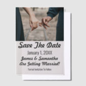 モダンな写真とテキストのSave The Date ベラム紙招待状 (オフセット)