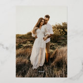 モダンな写真と重ね合わせの結婚式箔押し招待状 箔招待状 (裏面)