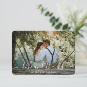 モダンな写真のエレガントな結婚式 サンキューカード (スタンド正面)
