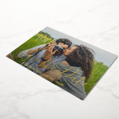 モダンな写真のエレガントな結婚式Save The Date 箔招待状 (回転した状態)