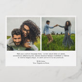モダンな写真のエレガントな結婚式Save The Date 箔招待状 (裏面)