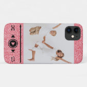 モダンな写真のバラの金色の女の子のギラギラ再生ボタン Case-Mate iPhoneケース (裏面(横))