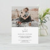 モダンな写真のバーチャル結婚式招待状カード (スタンド正面)
