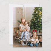 モダンな写真のファミリークリスマスカード 招待状 (正面)