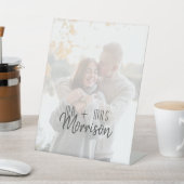 モダンな写真のミスター＆ミセス ウェディングサイン 台座サイン (インサイチュ)