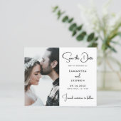 モダンな写真の予算に優しい結婚式延期カード (スタンド正面)