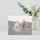 モダンな写真の予算に合わせた結婚式のお礼カード (スタンド正面)
