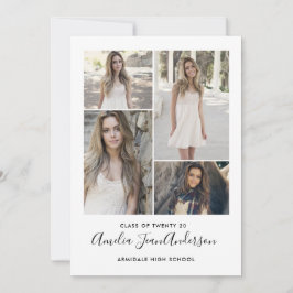 モダンな写真の卒業の招待の発表 案内状