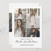 モダンな写真の卒業の招待の発表 案内状 (正面/裏面)